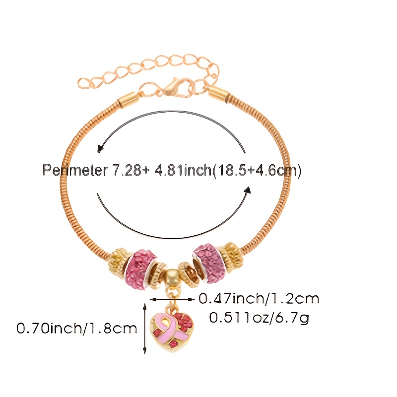 Women's Pink Beaded Bracelet, Elegant Everyday Wear